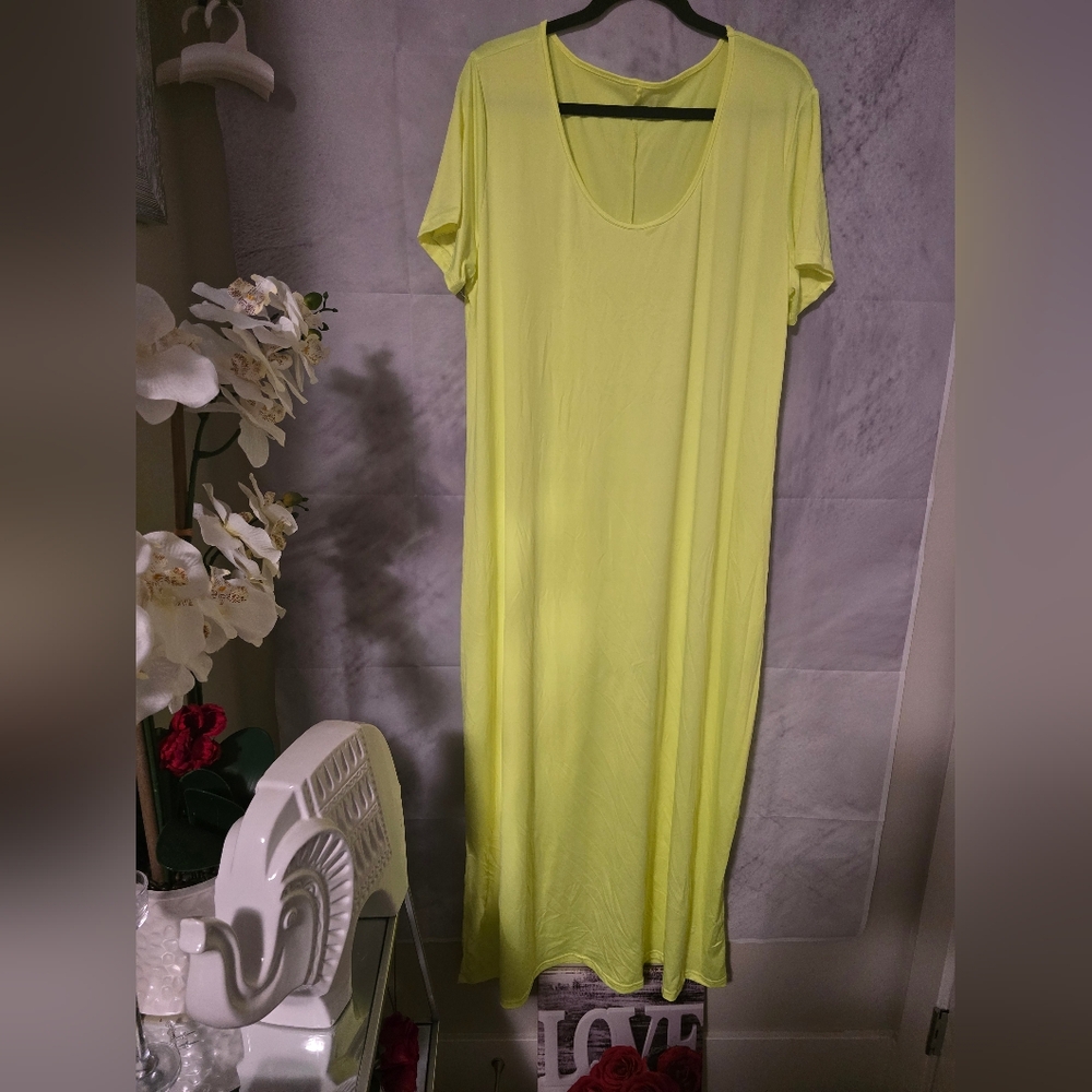 SHEIN Neon Yellow Maxi Dress